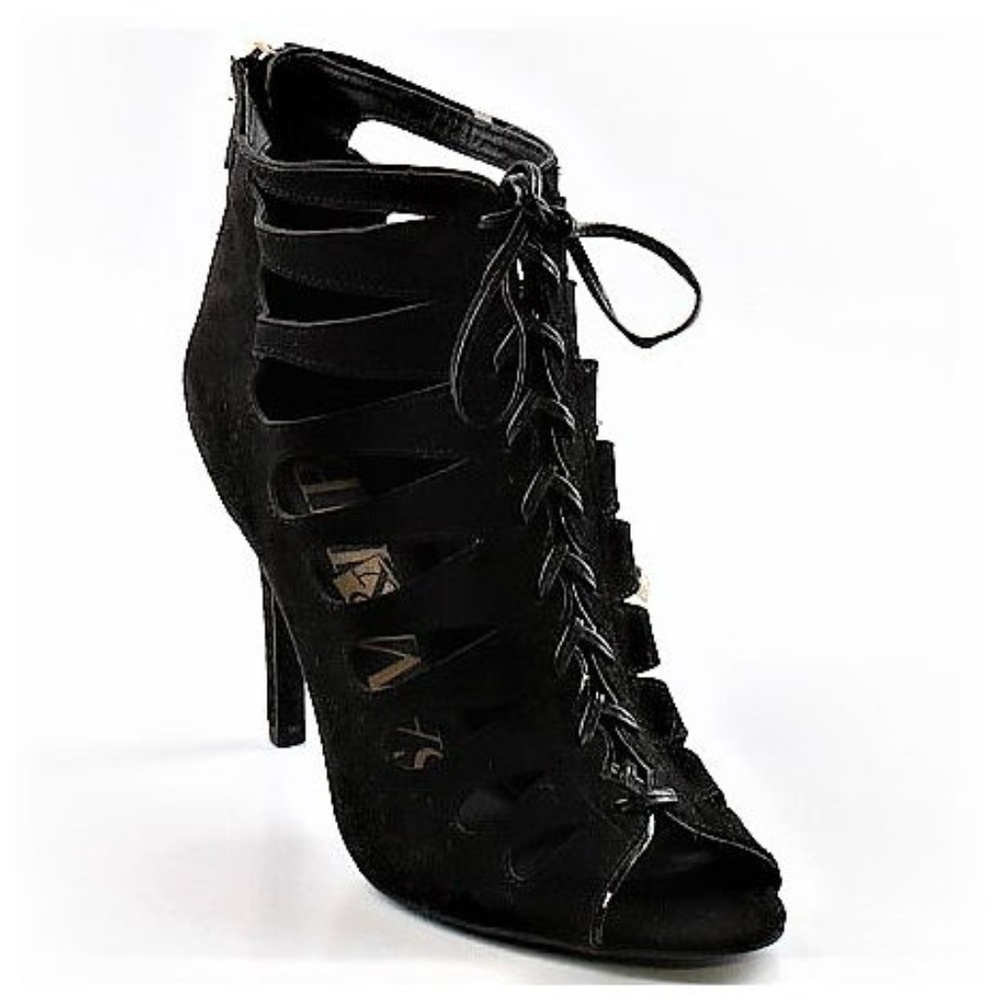 NWOT Sam & Libby Norah Black Caged Heels
